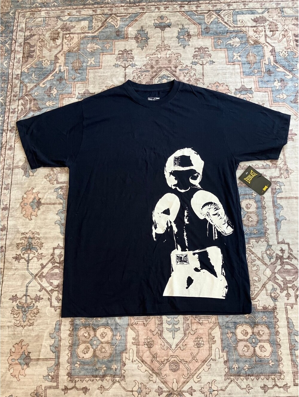 Everlast Mens XL Black Boxer Graphic Tee NWT Short Sleeve Boxing T-Shirt
